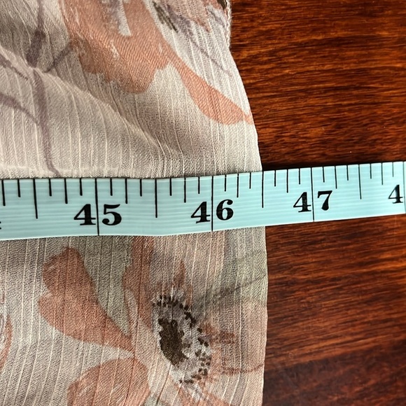 Vici Womens Midi Dress S Cream Pink Pullover Drop Waist Ruffle Cuff Floral Boho - Picture 14 of 15